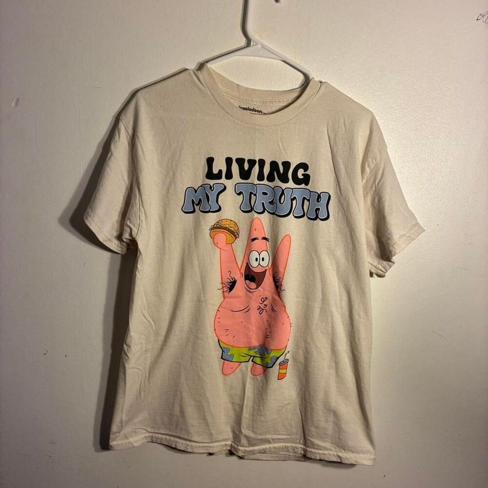 Spongebob-squarepants Men's White and Cream T-shirt